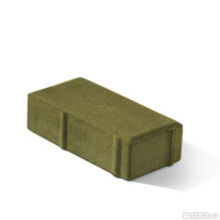 Брусчатка "кирпич" 200×100×40 горчичная (полная прокраска) на сером цементе