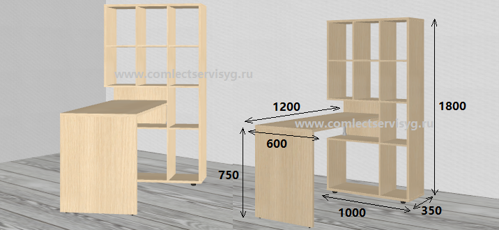 Маникюрный стол со стеллажом