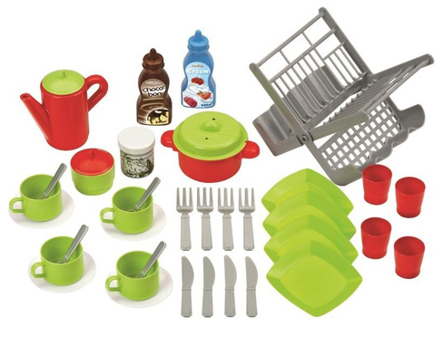 Игровой набор сушилка для посуды и посуда, 39 предметов, Ecoiffier, 2619 smoby