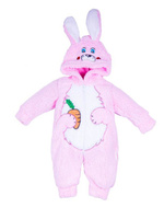 Комбинезон "Bunny with corrot light pink" светло-розовый 3-9 мес велсофт Wonderlandiya