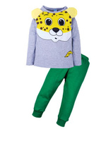 Пижама для мальчиков "Fast leopard" серый 1-4 года интерлок Wonderlandiya