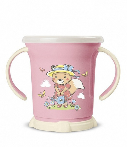 Чашка для сухих завтраков с декором 270 мл. (розовый) арт.4313044 Пластишка