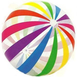 Мяч пляжный Интекс Цветные полоски 107см в пакете 59065 Intex