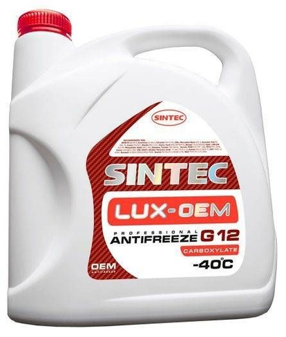 Антифриз Sintec Lux G12 красный, готовый, 5 л