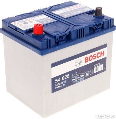 Аккумуляторная батарея Bosch S4 025 Silver (60Ач EN540A п.п.) азиатская с