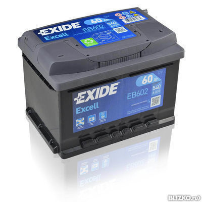 Аккумуляторная батарея EXIDE Excell EB602 (60Ач EN540A о.п.)