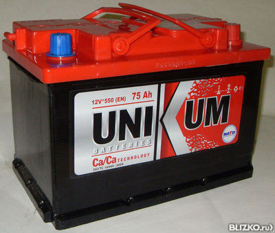 Аккумуляторная батарея Unikum 6СТ-75АПЗ (75Ач EN550A о.п.)