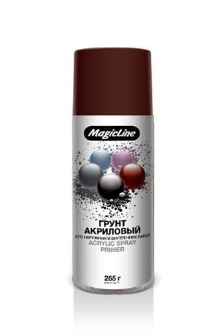 Грунт акриловый аэрозольный MagicLine красно-коричневый RAL 8012 (450 мл)