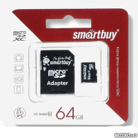 Карта памяти microSDXC Smartbuy 64GB Class 10 (с адаптером SD)