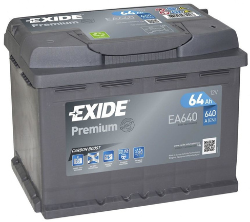 Аккумуляторная батарея Exide Premium EA640 (64Ач EN640A о.п.)