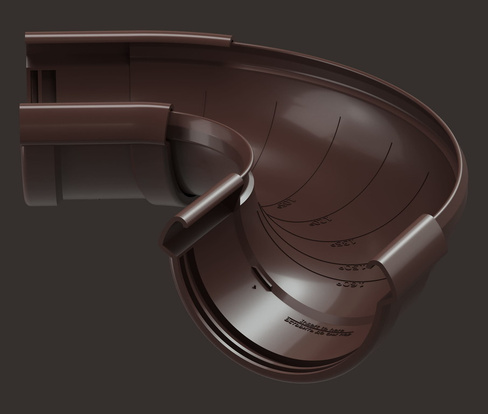 Угловой элемент желоба регулируемый 60°-160° – (Docke LUX - Шоколад)
