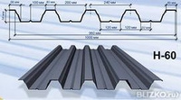 Профлист Н60 (МП 60) для ангаров усиленный оцинкованный