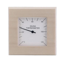 Термометр SAWO для бани и сауны стрелочный циферблат квадратный осина