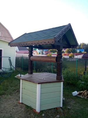 Домик для колодца - купить декоративный деревянный колодец недорого в Москве и СПб