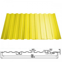 Профнастил С-8 0,45мм окрашенный RAL1018 желтый для забора