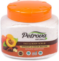 Скраб для тела "Абрикос и кокосовое масло"с натуральными маслами и экстрактами Petrova, 500 мл PETROVA