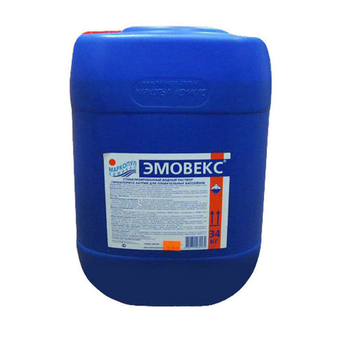 Эмовекс, 30л (34кг) канистра, жидкий хлор для дезинфекции воды (водный раст