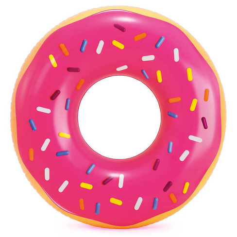 Надувной круг для плавания "Розовый пончик" 99х25 см, от 9 лет (Intex 56256