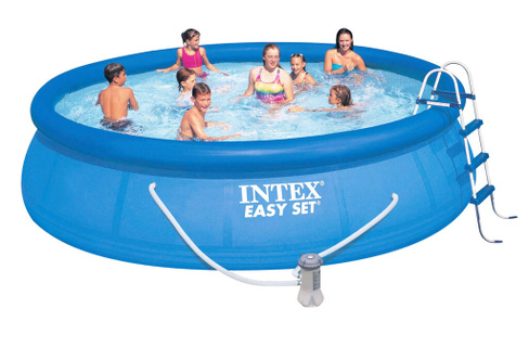 Бассейн надувной Intex Easy Set 457х107 см + фильтр-насос 3785 л/ч, лестниц