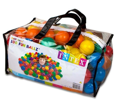 Пластиковые мячи 6,5 см 100 шт., от 2 лет (Intex 49602)