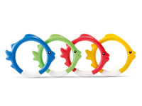 Кольца-рыбки для игр под водой, 4 цвета, от 6 лет (Intex 55507)