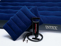 Надувной матрас Bed Fiber-Tech 152х203х25 см, с насосом (Intex 64765)