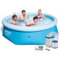 Бассейн надувной Bestway Fast Set Pools 244х66 см + фильтр-насос 1249 л/ч (