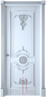 Межкомнатная дверь InterneDoors Мароко-ПГ-белая-эмаль-патина-серебро