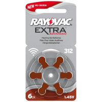 Батарейка RAYOVAC Extra ZA312, в упаковке: 6 шт.