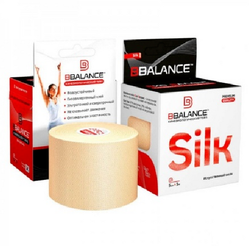 Кинезио тейп BBalance шелковый Silk, 5см*5м бежевый