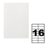 Этикетки а4 самоклеящиеся 50 листов, 80 г/м, на листе 16 этикеток, размер: 105 х 37 мм, матовые, белые Calligrata