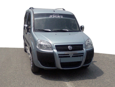 Передняя защита Кенгурин (стекловолокно) Fiat Doblo 2006-2015