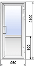 Пластиковая балконная дверь одностворчатая с сендвич-панелью Rehau 950х2100