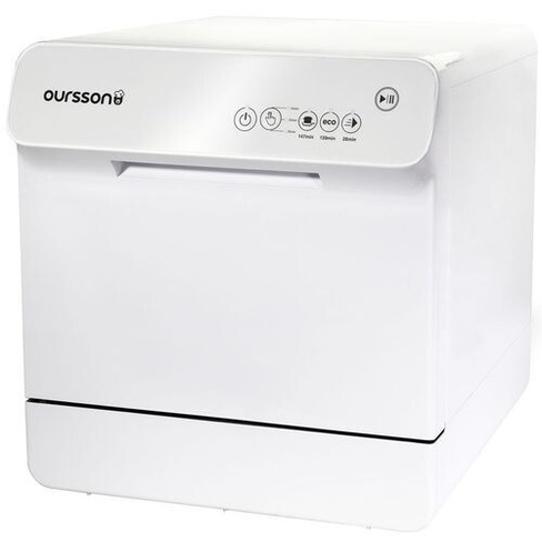 Посудомоечная машина Oursson DW4002TD/WH, компактная, настольная, 41см, загрузка 4 комплектов, белая