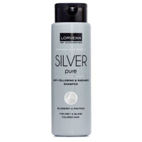 LORVENN шампунь Silver Pure Anti-Yellow & Radiance для для седых, блондинистых, окрашенных и осветленных волос, 300 мл