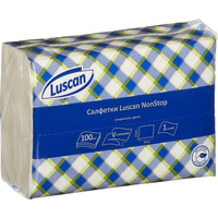 Салфетки бумажные Luscan NonStop белые 1-слойные 100 штук в пачке