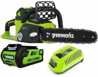 Аккумуляторная цепная пила GreenWorks GD40CS40, 20077UA, 40V, 40 см3