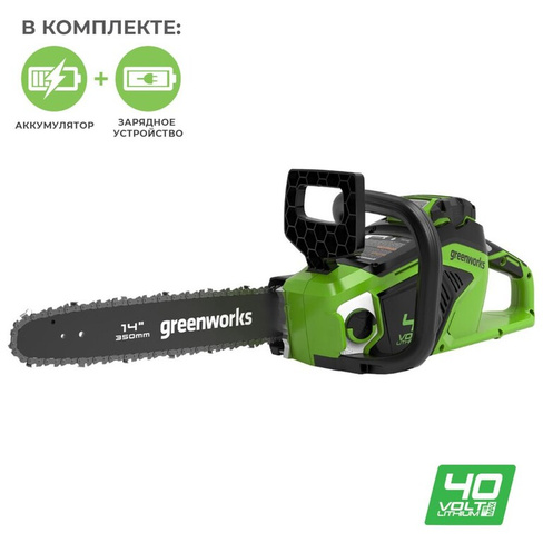 Пила аккумуляторная цепная GreenWorks GD40CS15K4