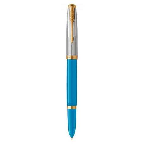 Ручка перьев. Parker 51 Premium (CW2169078) Turquoise GT F ст.нерж. подар.кор.