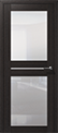 Межкомнатная одно или двух створчатая дверь ОМЕГА С2, цвет орех бисмарк Экошпон (Германия)