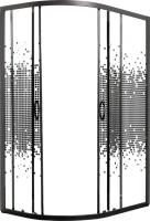 Душевой уголок Мономах 90х70 профиль черный стекло с рисунком