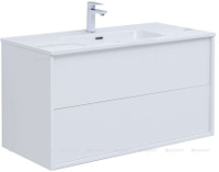 Тумба с раковиной Aquanet Lino 80 (Flat) белый глянец