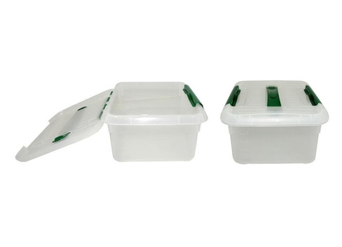Контейнер для продуктов прямоугольный 6,0л 30*23*12см с ручкой, с зеленым зажимом MGSteel | 1706 Mgsteel