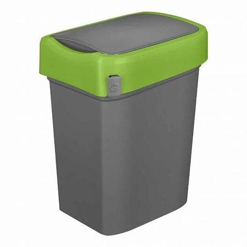 Бак для мусора Бытпласт 434214809 25л (330х270х457) полипропилен с зеленым ободом Resto