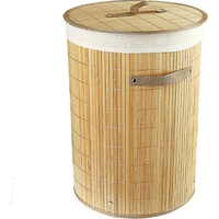 Корзина для белья круглая бамбук