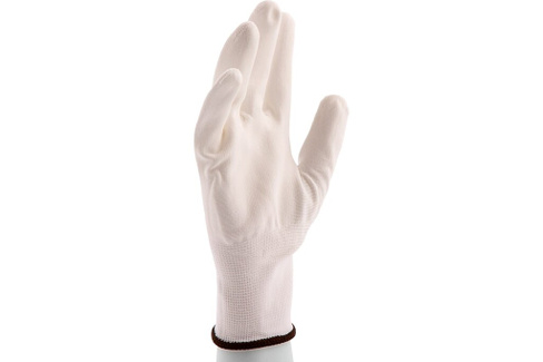 Перчатки Сибртех 67866 трикотажные с белым полиуретановым покрытием, размер L, 15 класс вязки СИБРТЕХ