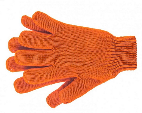 Перчатки Сибртех 68689 трикотажные, акрил, двойные, цвет: оранжевый, двойная манжета СИБРТЕХ