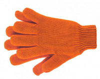 Перчатки Сибртех 68689 трикотажные, акрил, двойные, цвет: оранжевый, двойная манжета СИБРТЕХ