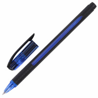 Ручка шариковая масляная с грипом UNI "JetStream", СИНЯЯ, корпус синий, узел 0,7 мм, линия письма 0,35 мм