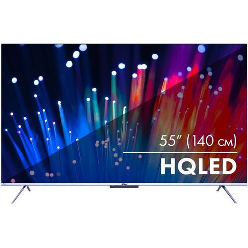 55" Телевизор HAIER Smart TV S3, QLED, 4K Ultra HD, серебристый, СМАРТ ТВ, Android